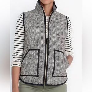 J CREW Excursion Herringbone Quilted Puffer Vest.